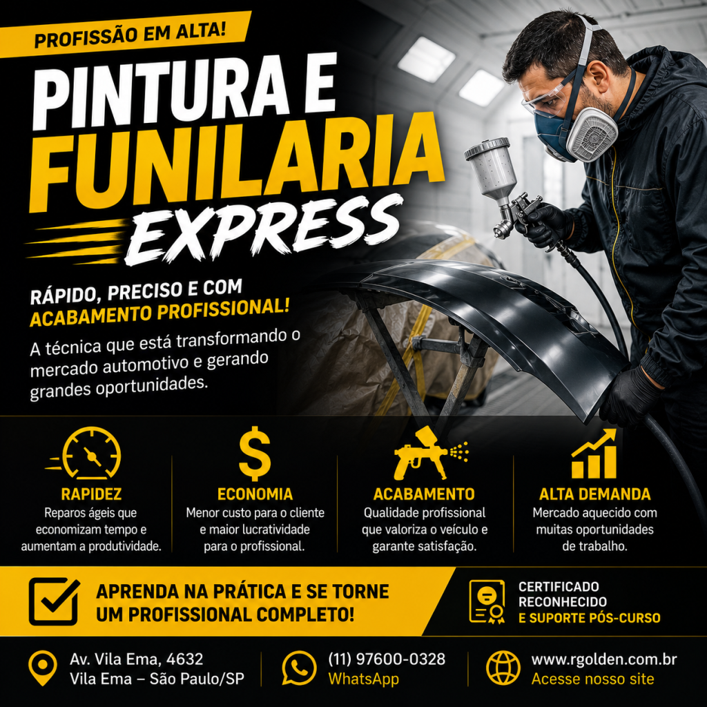 Pintura e Funilaria Express: profissão com alta demanda no mercado automotivo