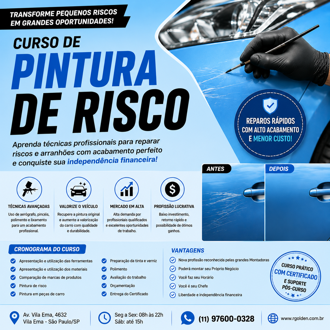 Pintura de Risco: aprenda uma profissão lucrativa no mercado automotivo Pintura de Risco: aprenda uma profissão lucrativa no mercado automotivo
