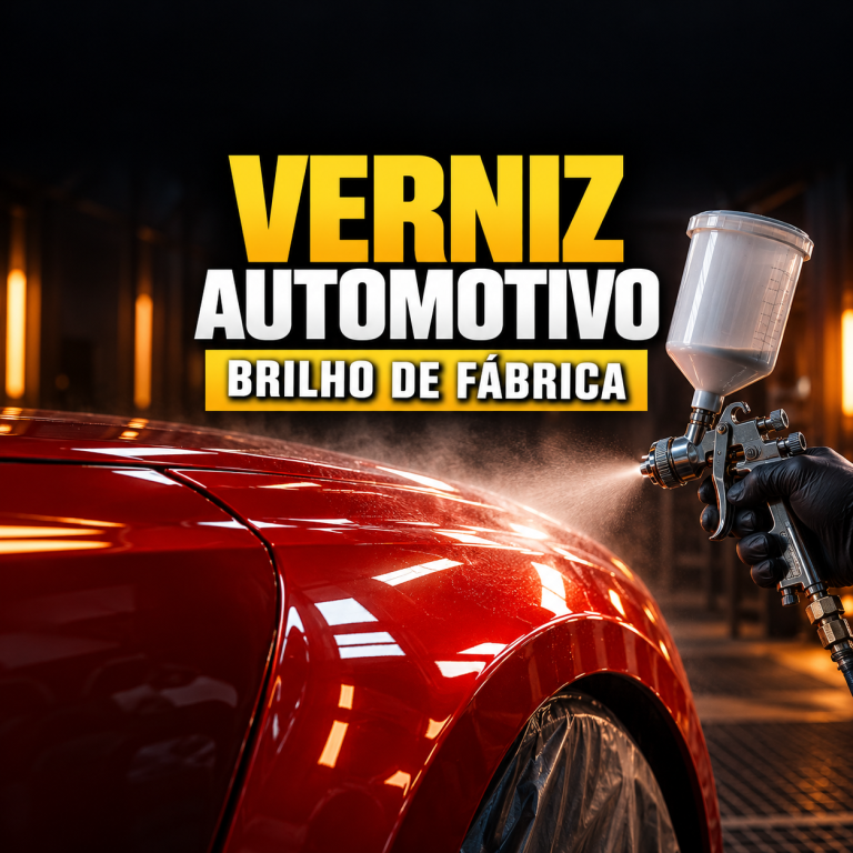 Aplicação de verniz em paralama vermelho