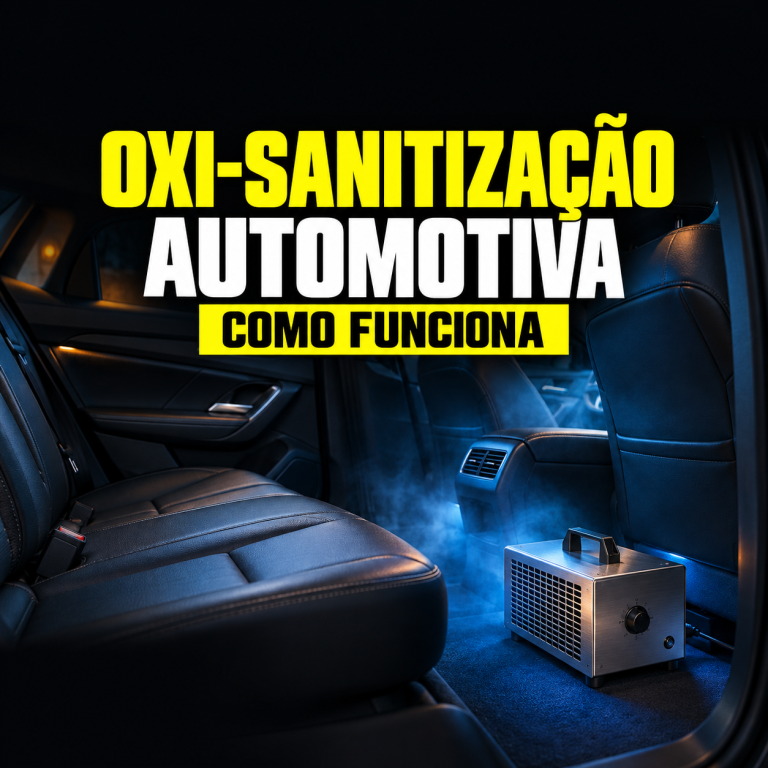 Oxi-sanitização automotiva no interior do carro